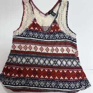 rue21 Aztec Print Lace Tank Top Size Large Boho